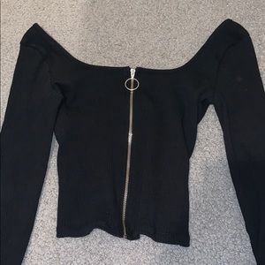 Hollister Off The Shoulder Black Top